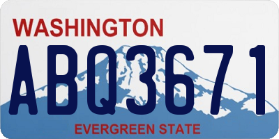 WA license plate ABQ3671