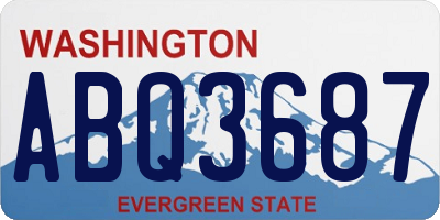 WA license plate ABQ3687