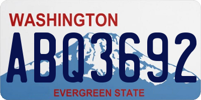 WA license plate ABQ3692