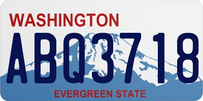 WA license plate ABQ3718
