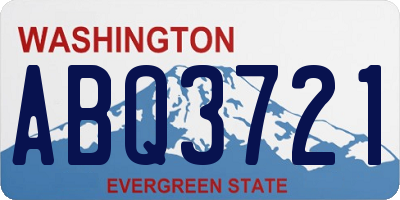 WA license plate ABQ3721