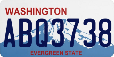 WA license plate ABQ3738