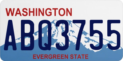 WA license plate ABQ3755