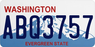 WA license plate ABQ3757