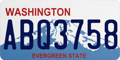 WA license plate ABQ3758