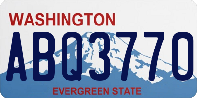 WA license plate ABQ3770
