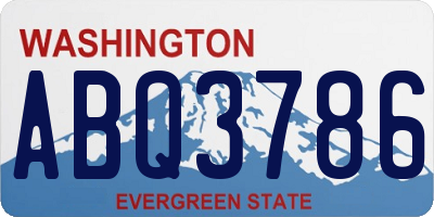WA license plate ABQ3786