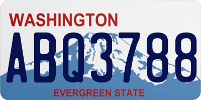 WA license plate ABQ3788