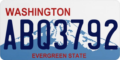 WA license plate ABQ3792