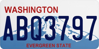 WA license plate ABQ3797