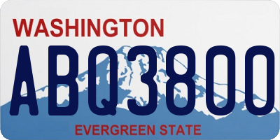 WA license plate ABQ3800