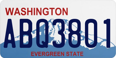 WA license plate ABQ3801