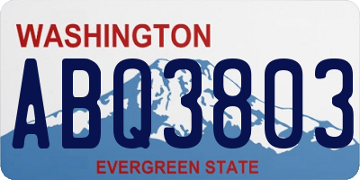 WA license plate ABQ3803