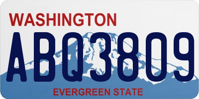 WA license plate ABQ3809