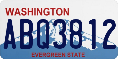 WA license plate ABQ3812
