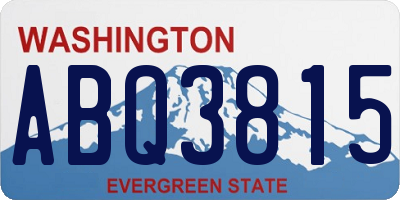 WA license plate ABQ3815