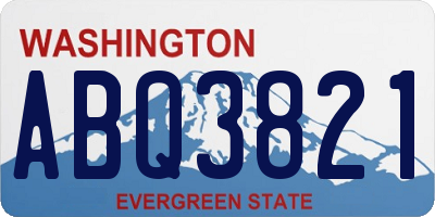 WA license plate ABQ3821