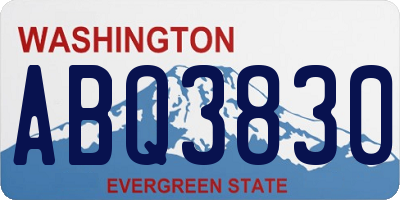 WA license plate ABQ3830
