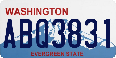WA license plate ABQ3831