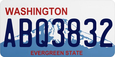 WA license plate ABQ3832