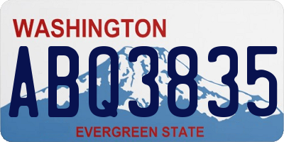 WA license plate ABQ3835