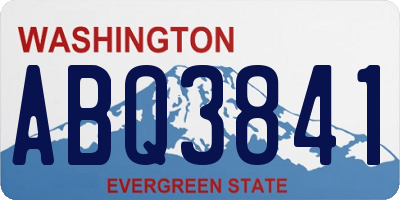 WA license plate ABQ3841