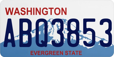WA license plate ABQ3853