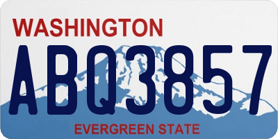 WA license plate ABQ3857