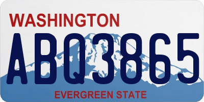 WA license plate ABQ3865