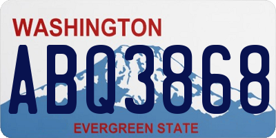 WA license plate ABQ3868