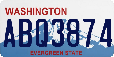 WA license plate ABQ3874