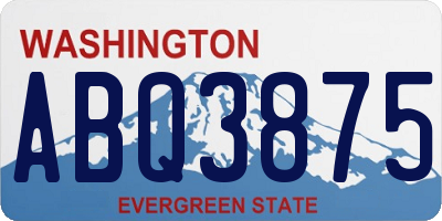 WA license plate ABQ3875