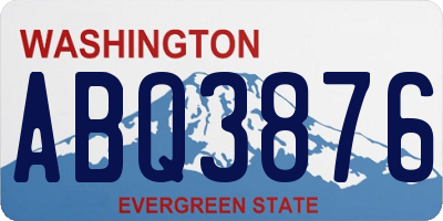 WA license plate ABQ3876