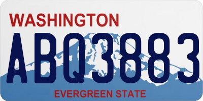 WA license plate ABQ3883