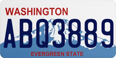 WA license plate ABQ3889