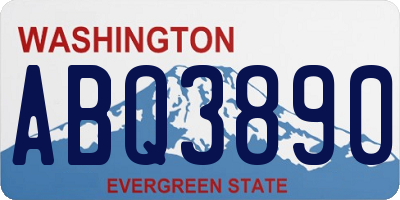 WA license plate ABQ3890