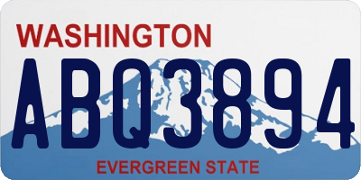 WA license plate ABQ3894