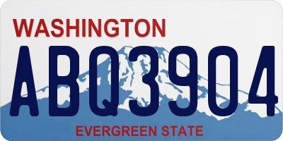 WA license plate ABQ3904