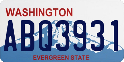 WA license plate ABQ3931