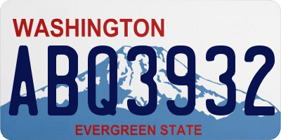 WA license plate ABQ3932