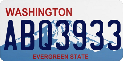 WA license plate ABQ3933