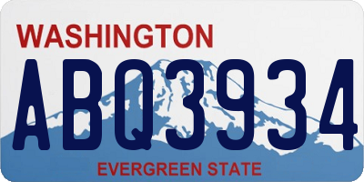 WA license plate ABQ3934
