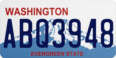 WA license plate ABQ3948