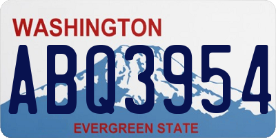 WA license plate ABQ3954