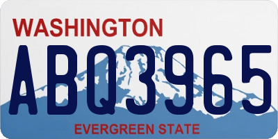 WA license plate ABQ3965