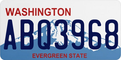WA license plate ABQ3968