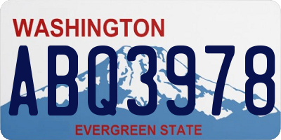 WA license plate ABQ3978