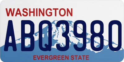 WA license plate ABQ3980