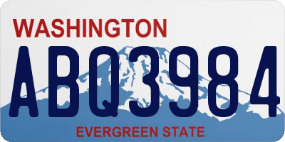 WA license plate ABQ3984