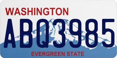 WA license plate ABQ3985